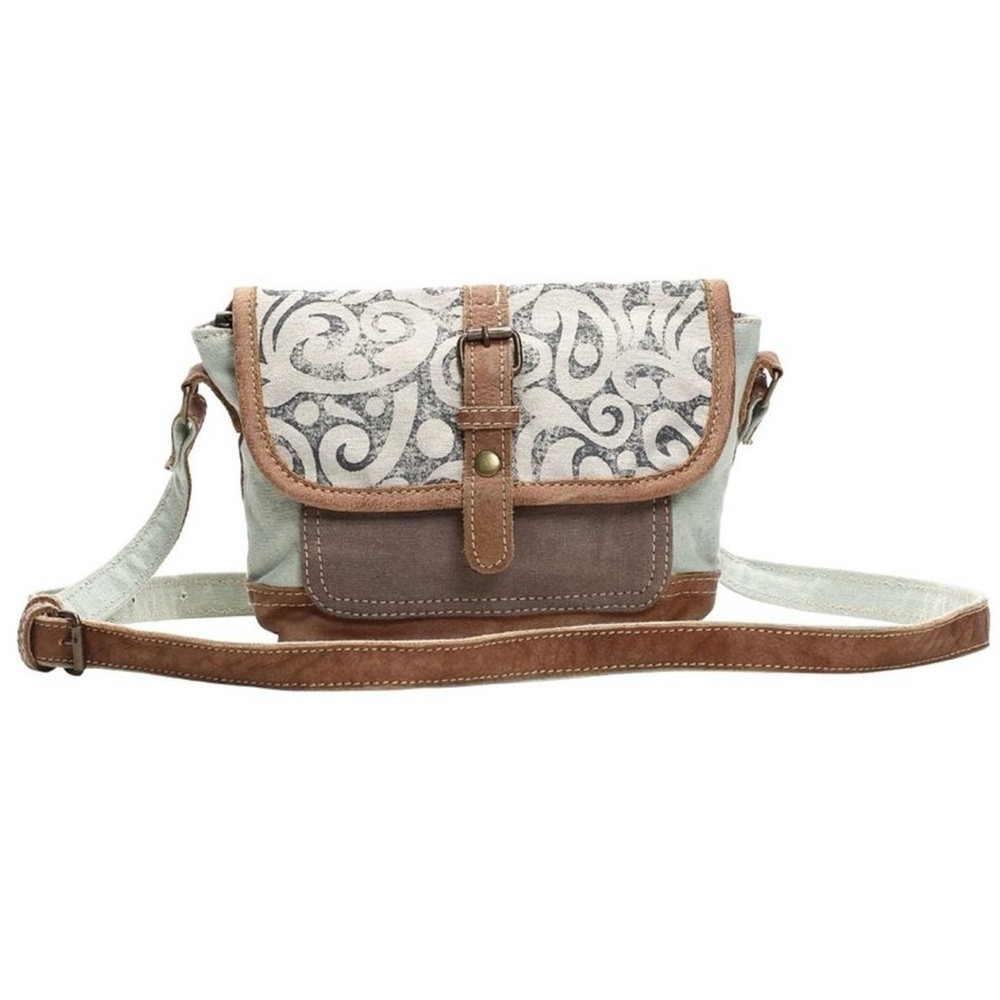 Myra Bag Cream, Brown, Taupe Crossbody Messenger Bag